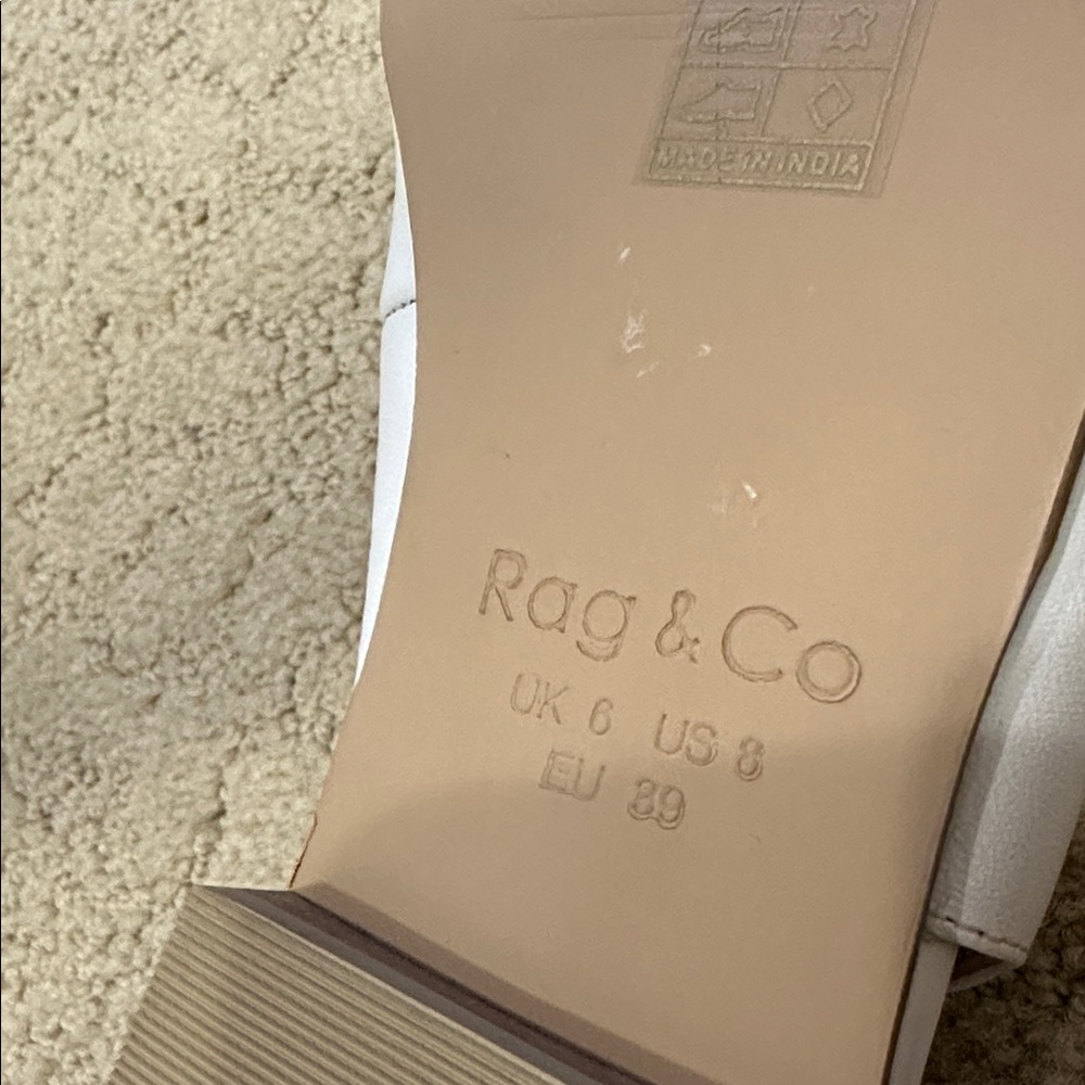 New Rag & Co White Leather Slingback Women Shoes. Size 8. - Picture 9 of 9